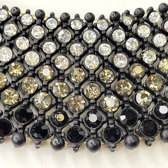 Crystal and Black Choker Necklace - Picture 4 of 13